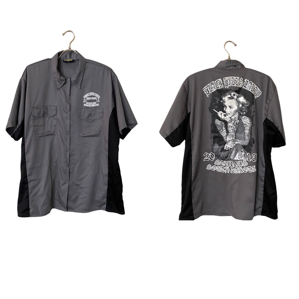 2013 Sturgis Motorcycle Rally Button Down Shirt Marilyn Monroe 3XL